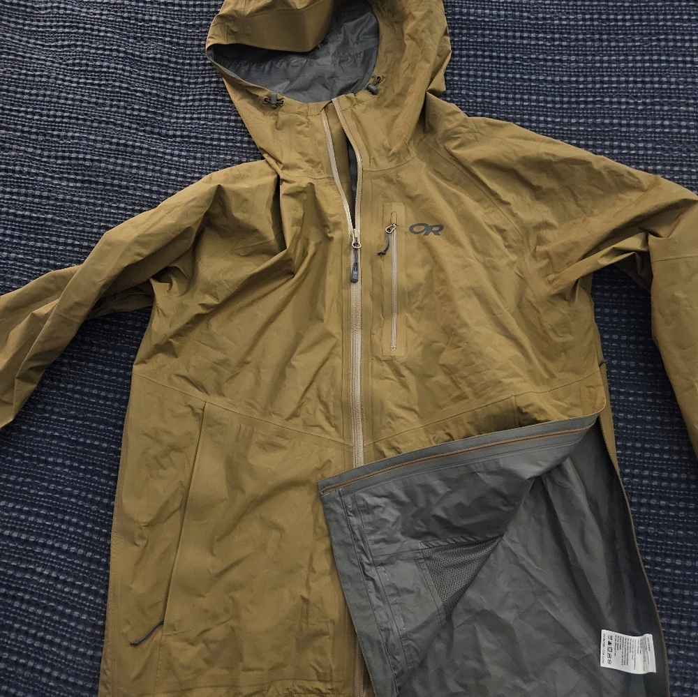 Outdoor Research Foray Rain Jacket Coyote Brown Large